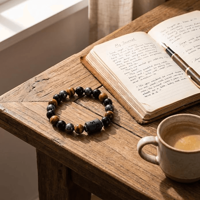 Taurus Tiger Eye & Hematite-Style Zodiac Bracelet